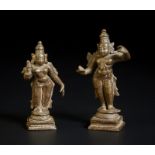 Arte Indiana A pair of bronze figures of Lord Rama and Lakshmi Southern India, 17th-18th century .