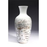 Arte Cinese A porcelain vase decorated with snowy landscape, inscription and red iron mark at the b