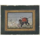 Arte Indiana A painting depicting an elephant killing a mahout India, early 20th century .