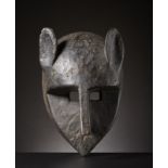 Bambara - Mali Mask hyena or Korè Suruku.Soft wood with black patina.Shortcomings, restorations an