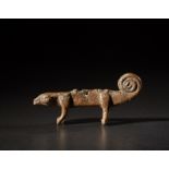 Lobi - Burkina Faso Pendant shaped as a chameleon.Bronze.Signs of use.