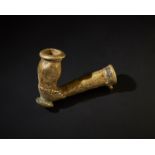 Arte africana Pipe cooker.Gold Coast.Brass alloy.Signs of use.