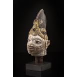 Yoruba -Nigeria Egungun Layewu.Puppet "head of head".Solid hardwood with clear patina, natural and