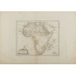 J.B. Poirson Map of Africa, 1810.Watercolour etching on paper.
