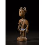 Ewe - Ghana Female sculpture.Hard wood with clear patina, beads and pigments.A lack and signs of us