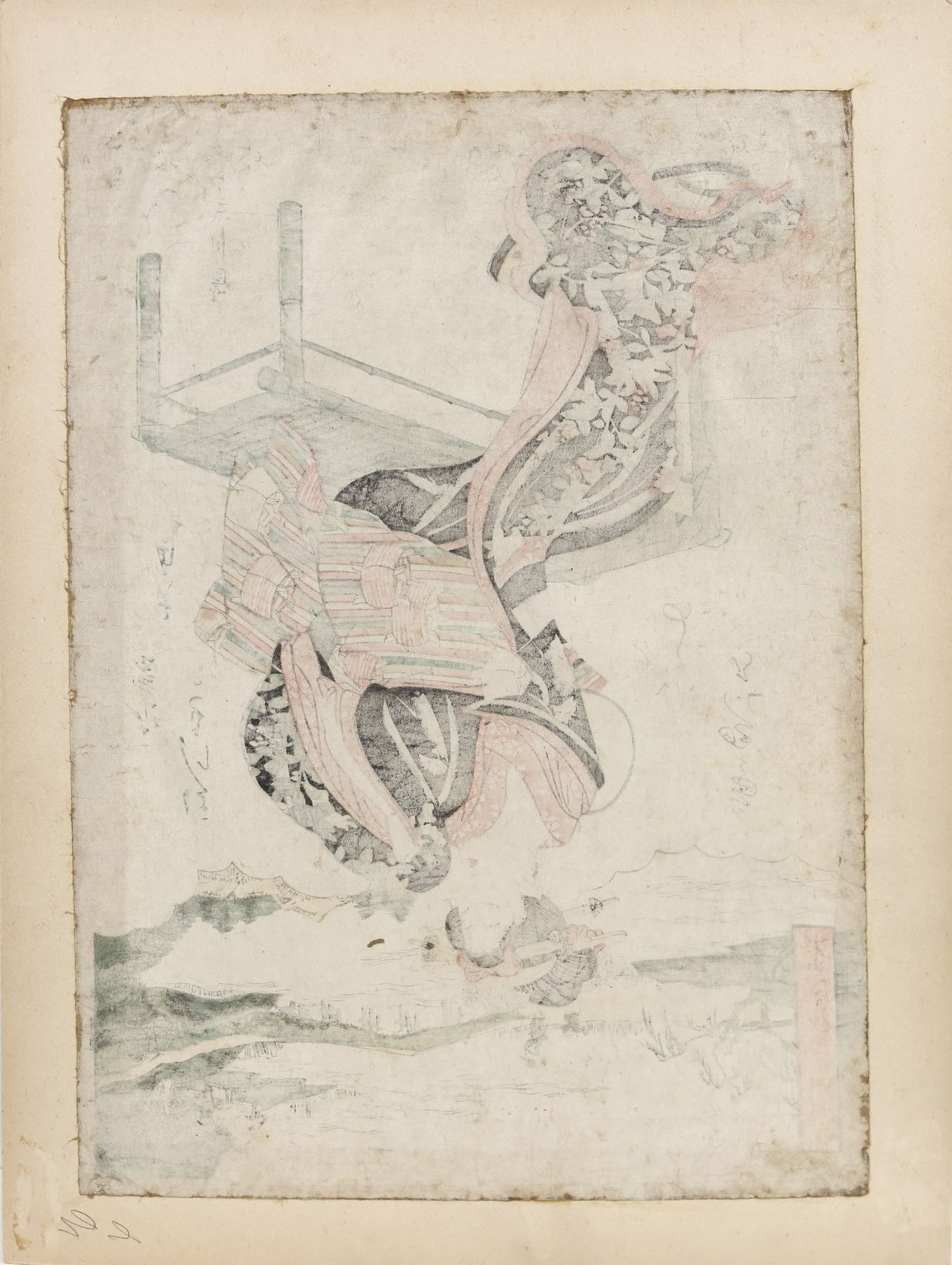 Three woodblock prints depicting Bijin Japan, early 19th century Cm 23,50 x 35,50 - Image 4 of 6