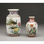 Two famille rose baluster vases China, 20th century Cm 24,50