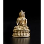 A bronze figure of Padmasambhava Tibet, 16th century Cm 5,00 x 7,30