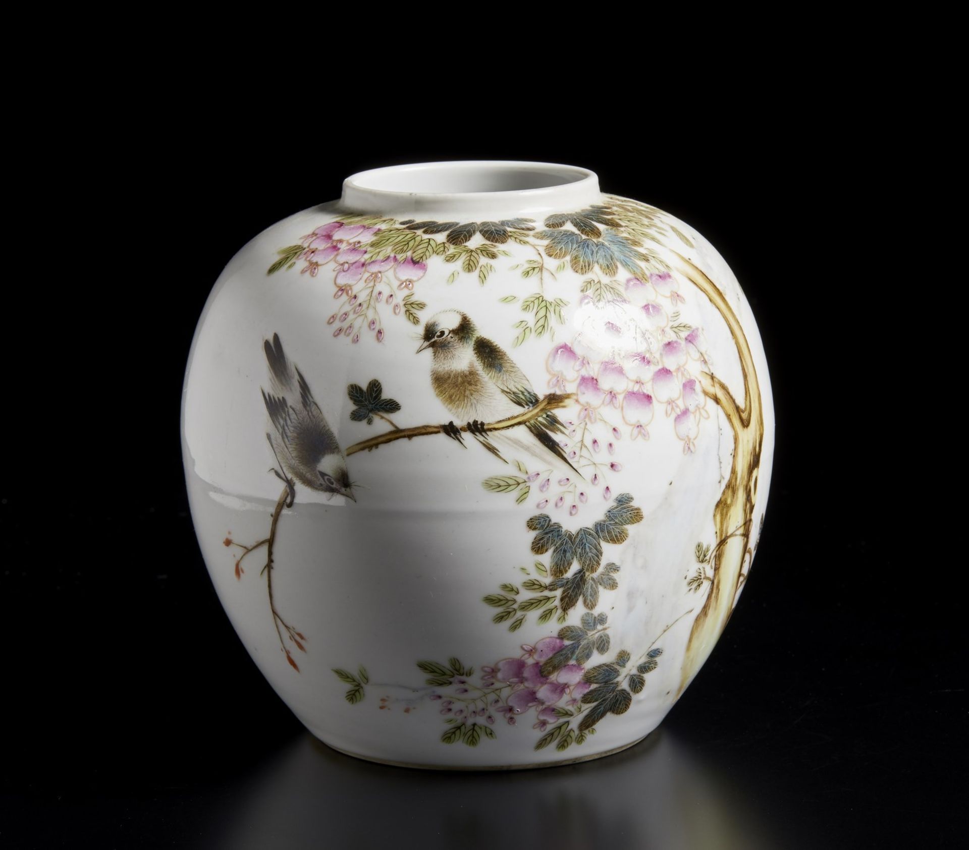 A famille rose porcelain potiche decorated with inscriptions and flowers China, early 20th century