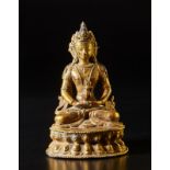 A gilt bronze figure of Buddha Amitayus Tibet, 19th century Cm 11,00 x 17,00