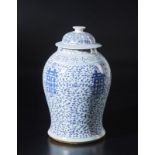 A blue and white porcelain potiche and cover China, early 20th century Cm 36,30