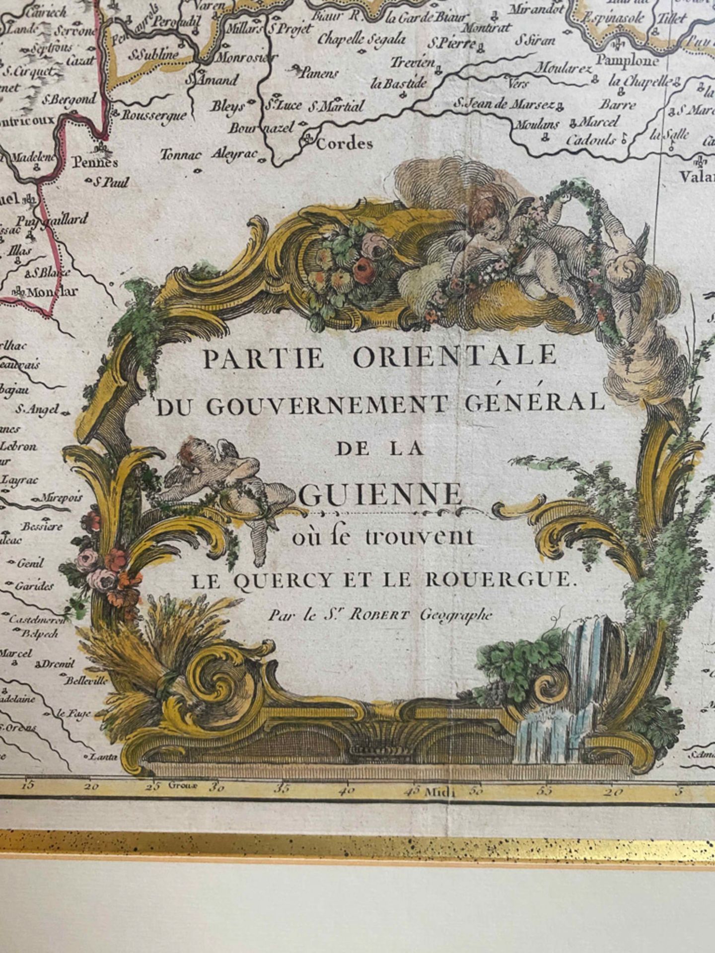 CARTE ANCIENNE ENCADRÉE - PARTIE ORIENTALE DU GOUVERNEMENT GÉNÉRAL DE LA GUIENNE - Image 2 of 2