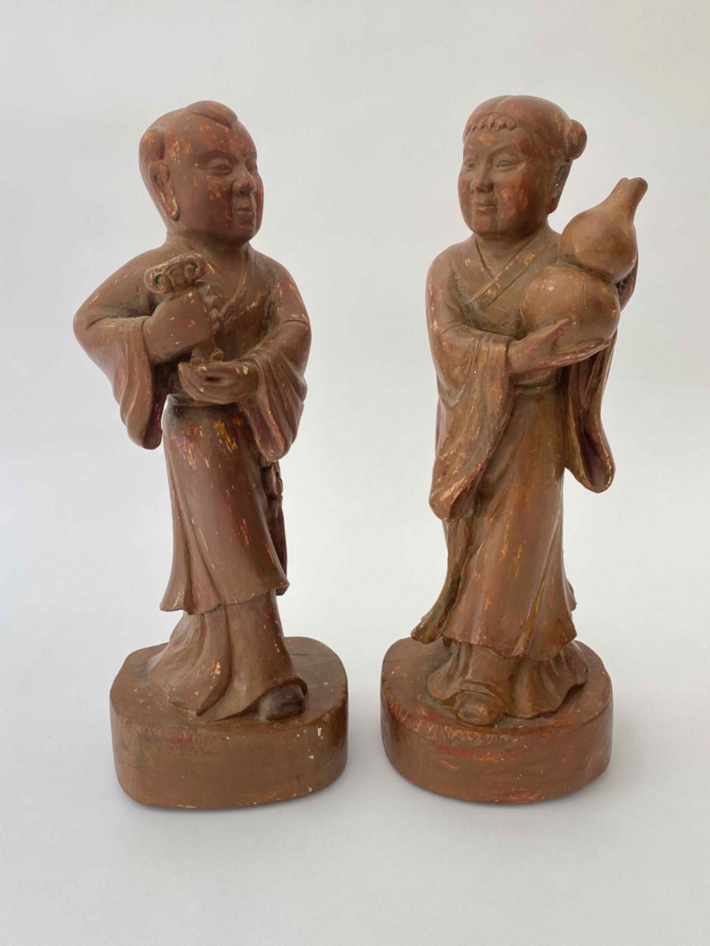 "COUPLE" EN BOIS SCULPTÉ