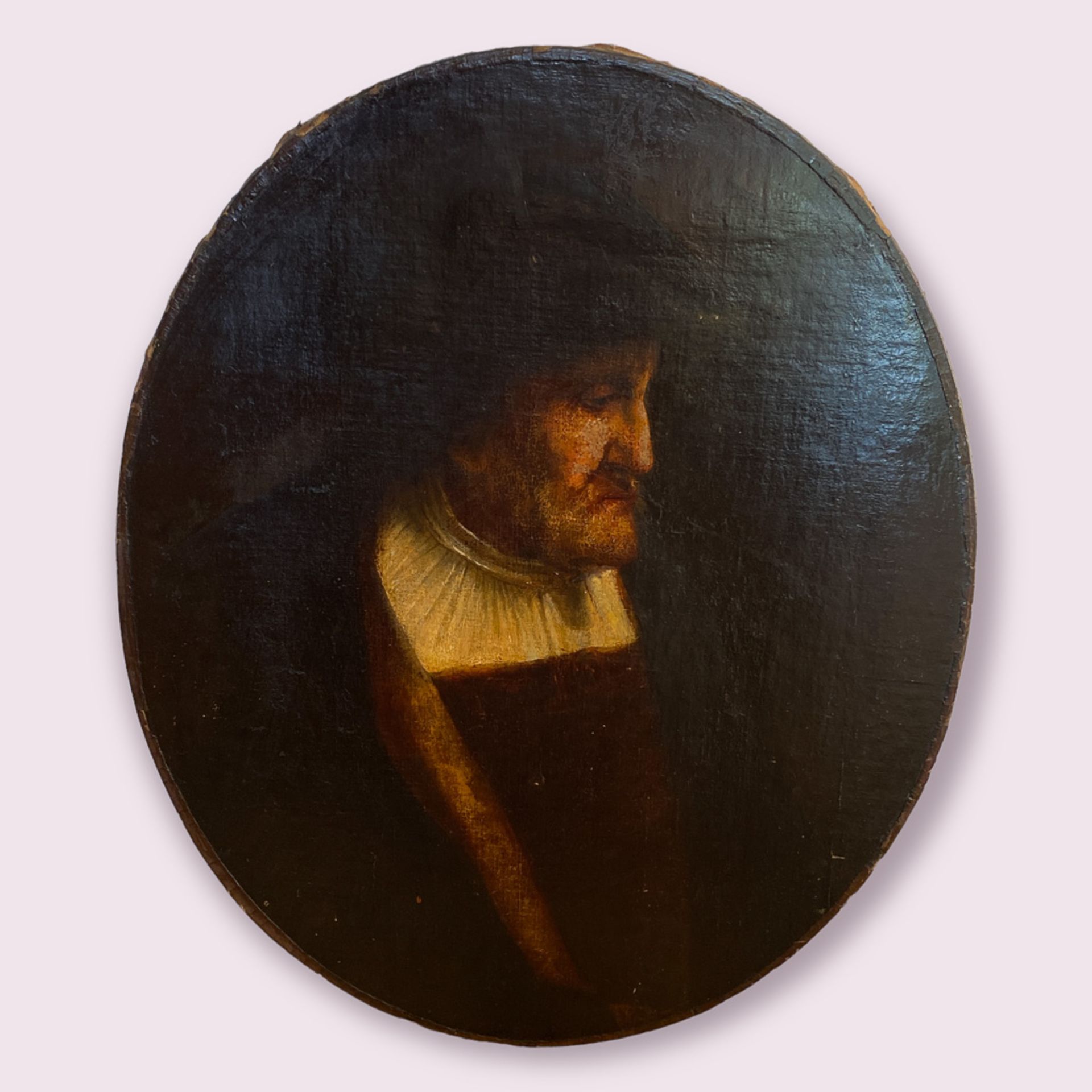 ÉCOLE DU XVIIE - PORTRAIT D'HOMME DE PROFIL