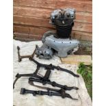 BSA engine, gearbox, frame parts Being sold without reserve