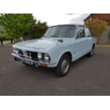 1974 Triumph Dolomite 1850 Registration number OPN 985M Light French blue with blue cloth interior