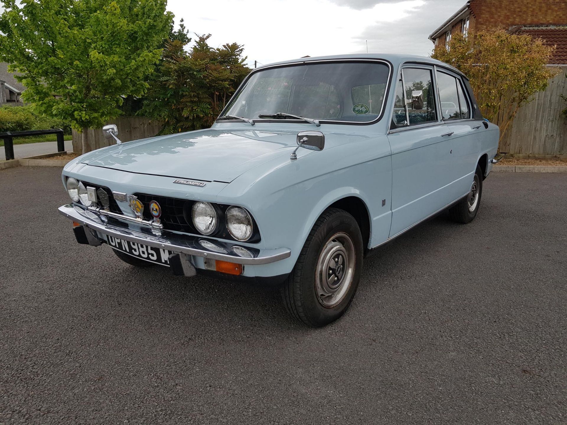 1974 Triumph Dolomite 1850 Registration number OPN 985M Light French blue with blue cloth interior