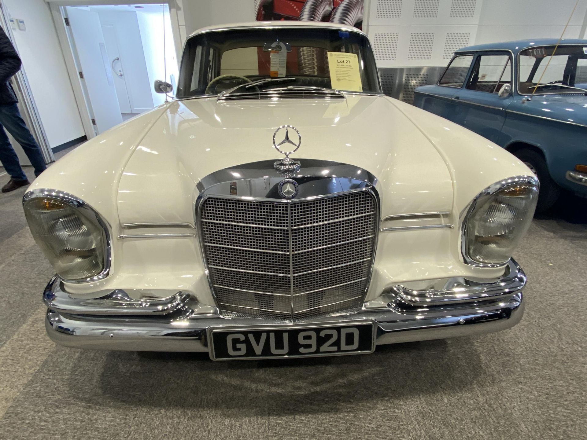 1966 Mercedes-Benz 230S Registration number GVU 92D White with a blue interior Automatic Ex-South - Image 9 of 17