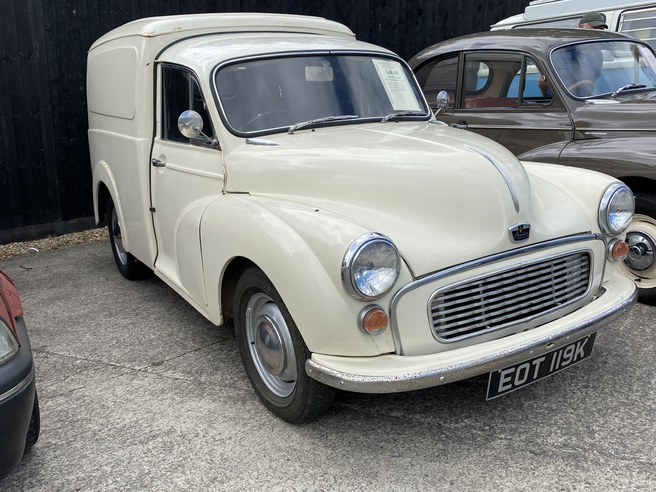 1972 Austin Morris Minor 8 cwt Van Registration number EOT 119K White One of the last Minor Vans