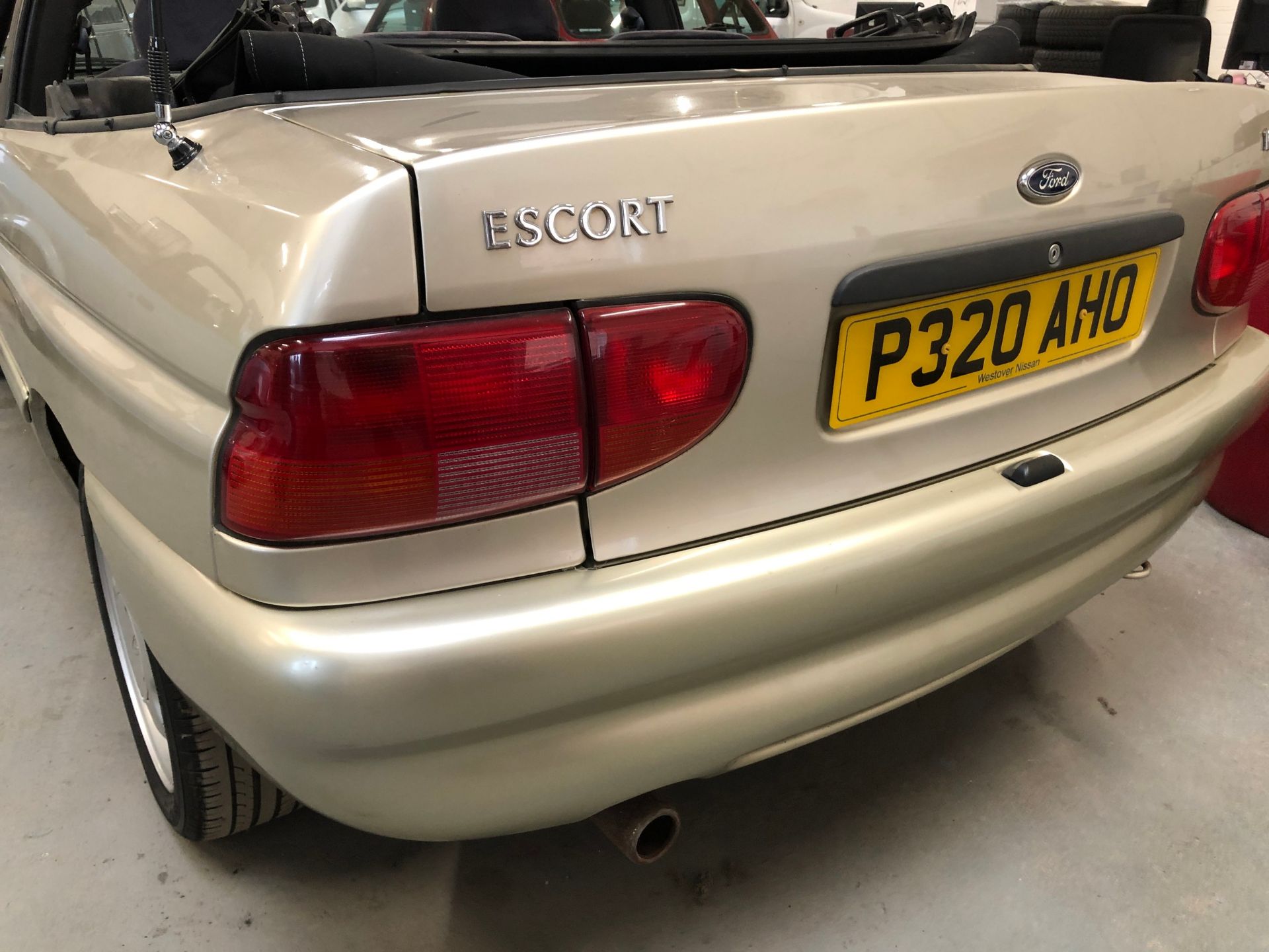 1996 Ford Escort Cabriolet Si Registration number P320 AHO Metallic gold Alloy wheels Just over 81, - Image 11 of 17