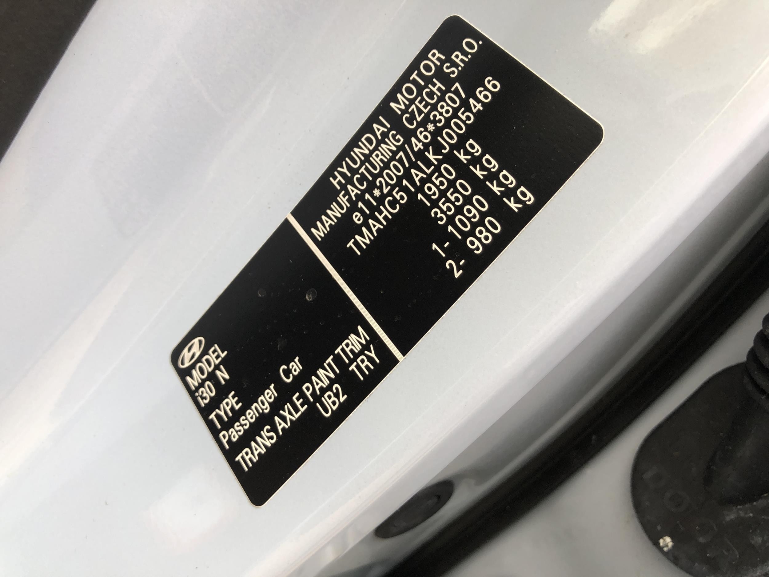 2018 Hyundai I30 N Performance Registration number 35330 Chassis number TMAHC51ALKJ005466 Engine - Image 15 of 21