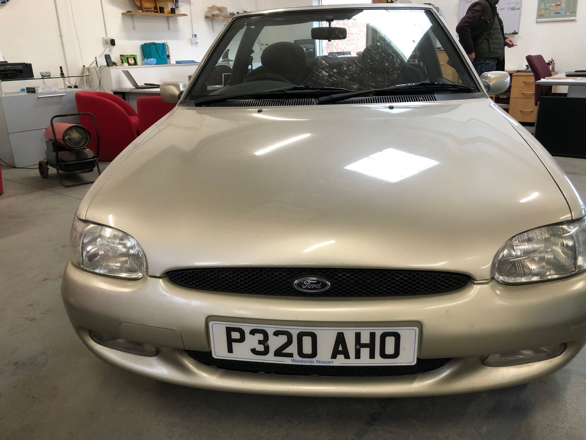 1996 Ford Escort Cabriolet Si Registration number P320 AHO Metallic gold Alloy wheels Just over 81, - Image 2 of 17