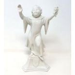 A German porcelain figure, SS emblem to base, 23 cm high