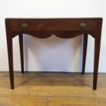 A mahogany side table, with a single drawer, 84 cm wide 44 cm Deep, 84 cm Wide, 68 cm Tall