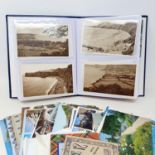 Assorted postcards, to include village and seaside themes, a Lladro Polar Bear and other assorted