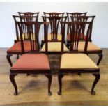 A set of eight 19th century mahogany dining chairs, with pierced splat backs, drop in seats and