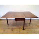 A 19th century mahogany drop leaf table, on square legs, 120 cm wide Various small losses,