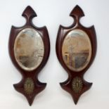 A pair of mahogany mirrors, and assorted ceramics (box)