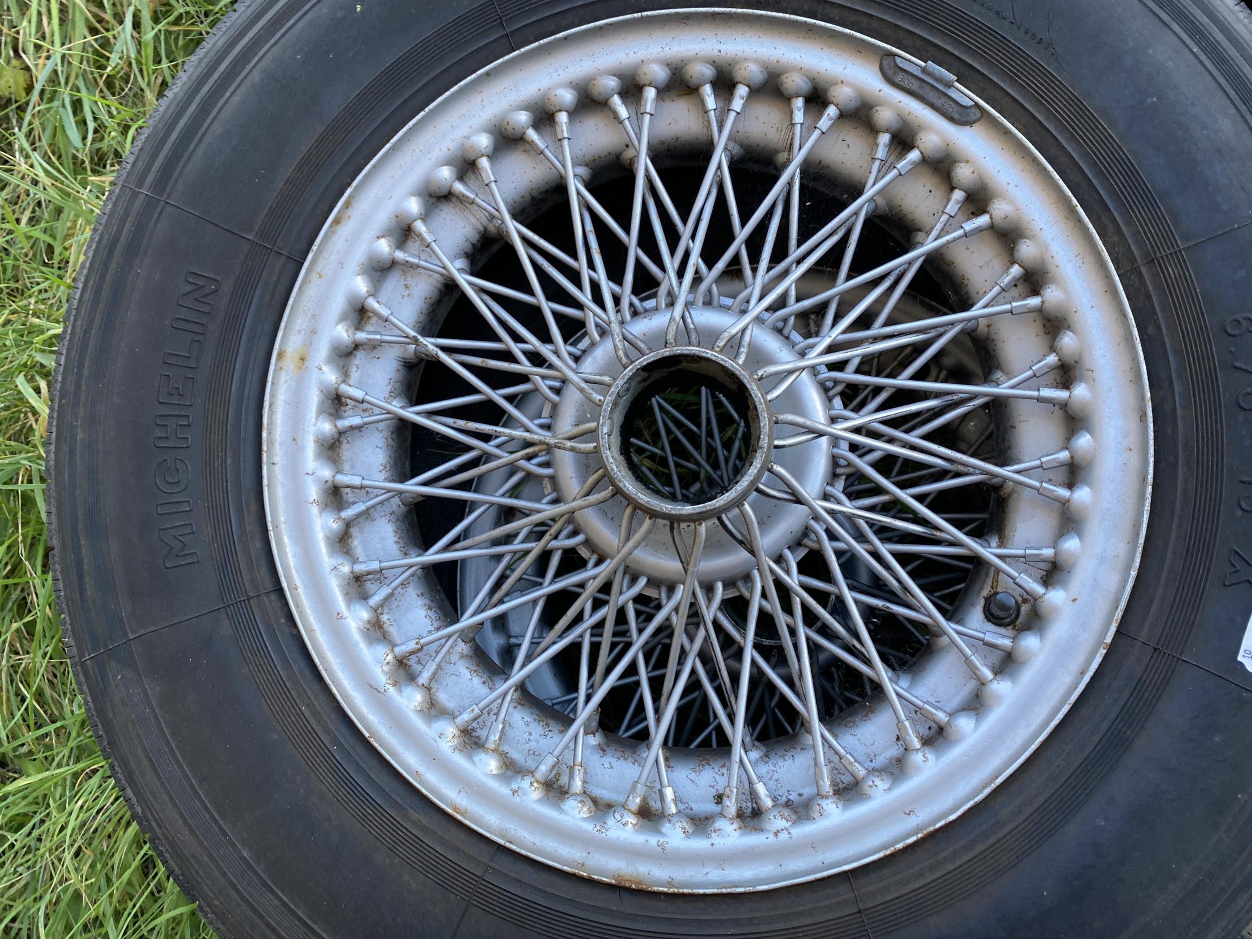 Five wire wheels, with tyres, for an Aston Martin (5) tyres need replacing, understood to be from - Image 2 of 2