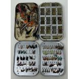 Assorted fishing fly's in two cases