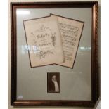 A framed music score, and assorted pictures and prints (qty)