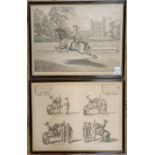 A set of four 18th century French prints, horse training, 42 x 55 cm (4) Heavily foxed