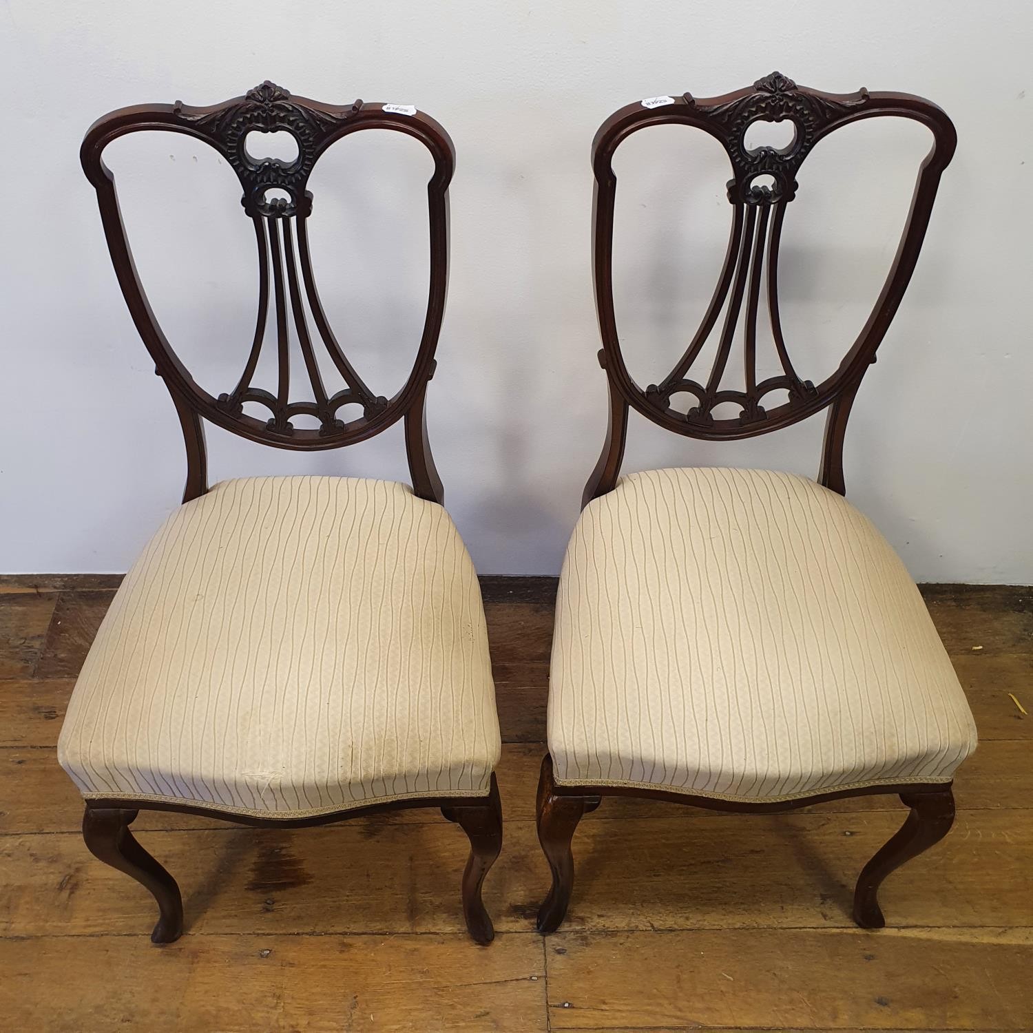 A pair of early 20th century mahogany single chairs, and 19th century receipt, for Brice Webb, - Bild 3 aus 7