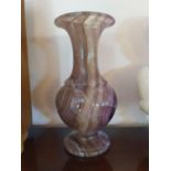 A modern Blue John style vase, of baluster form, 31 cm high Modern and decorative no visible damage