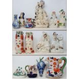 A Staffordshire flatback figure, and assorted ceramics (box)