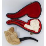 A Meerschaum pipe, and another (2)