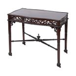 A Chippendale style mahogany side table, 82 cm wide