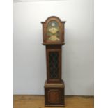 A modern oak longcase clock, by Fenclocks, 189 cm high, and an oak hall stand (2)