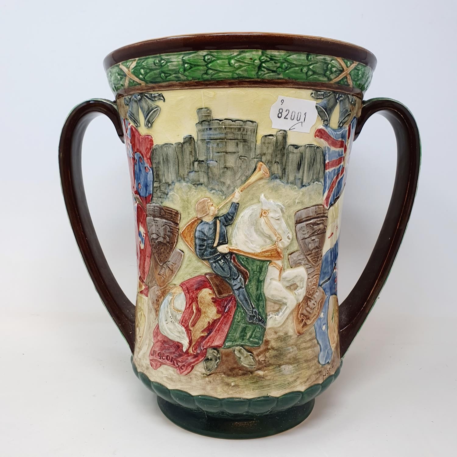 A Royal Doulton limited edition commemorative loving cup of George and The Dragon, commemorating the - Image 3 of 5