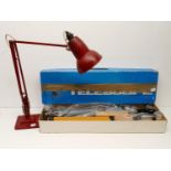 An anglepoise lamp, a telescope, assorted ceramics and other items (qty)