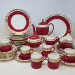 A Wedgwood part dinner and coffee service (qty) A little worn, but no chips, cracks or restoration