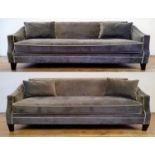 A pair of grey sofas, 220 cm wide (2)