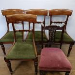 A set of four mahogany bar back dining chairs, and a single chair (5)