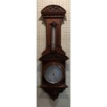 A barometer, with a retail stamp for Van Neck & Co, Opticians, Buckingham Gate, in a walnut case,