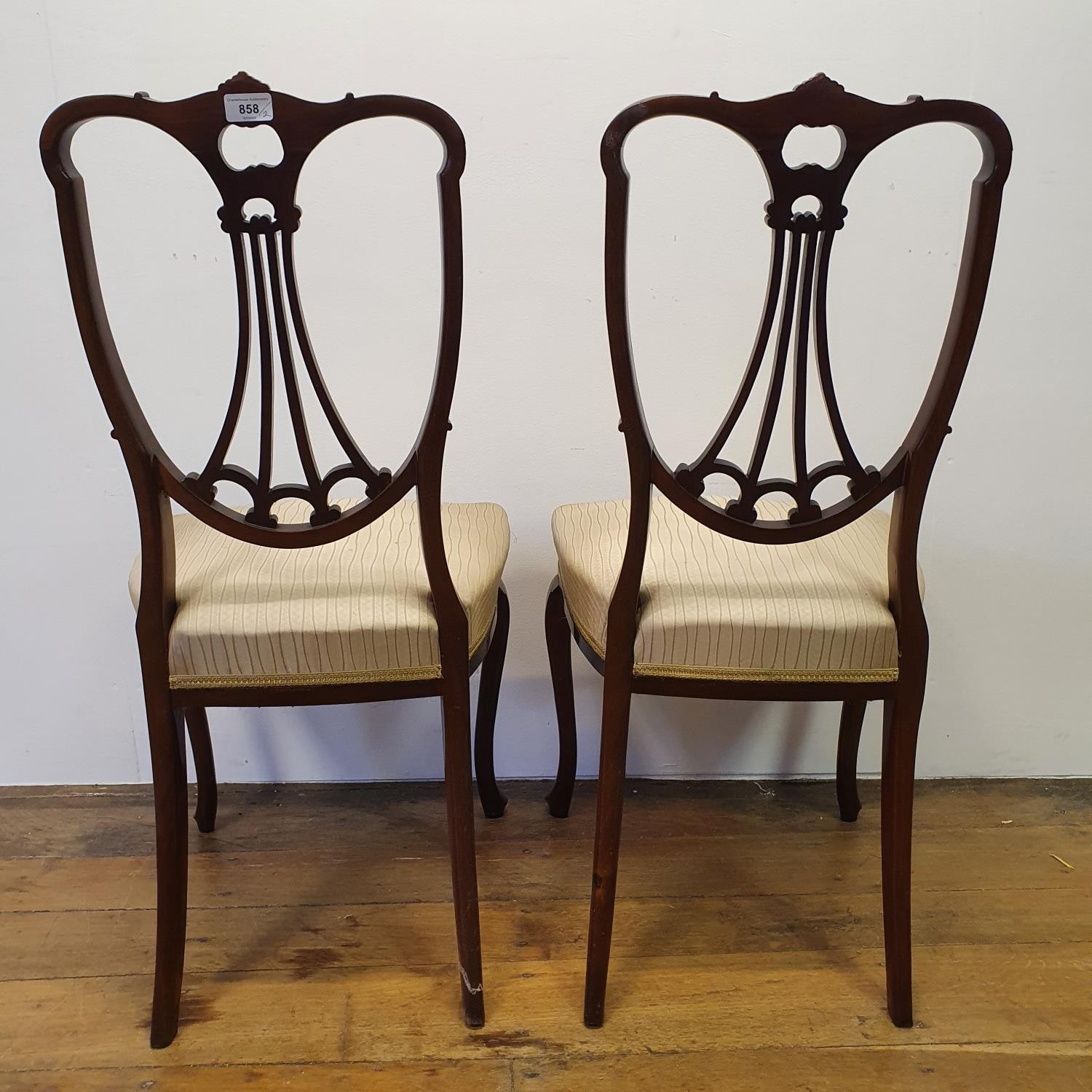 A pair of early 20th century mahogany single chairs, and 19th century receipt, for Brice Webb, - Bild 6 aus 7