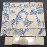 Assorted blue and white tiles (qty)